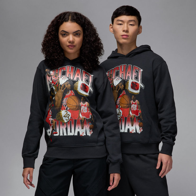 Huppari Jordan Jordan Flight Fleece Graphic Print Hoodie Musta | HJ4396-045