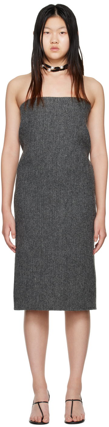 Mekko We11done We11done Women's Strapless Midi Dress Harmaa | WD-OP3-22-194-W-GY