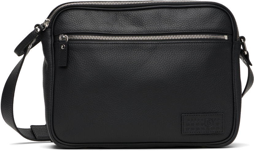 Olkalaukku Maison Margiela MM6 Maison Margiela Leather Messenger Bag Musta | SB6ZH0025 P8326