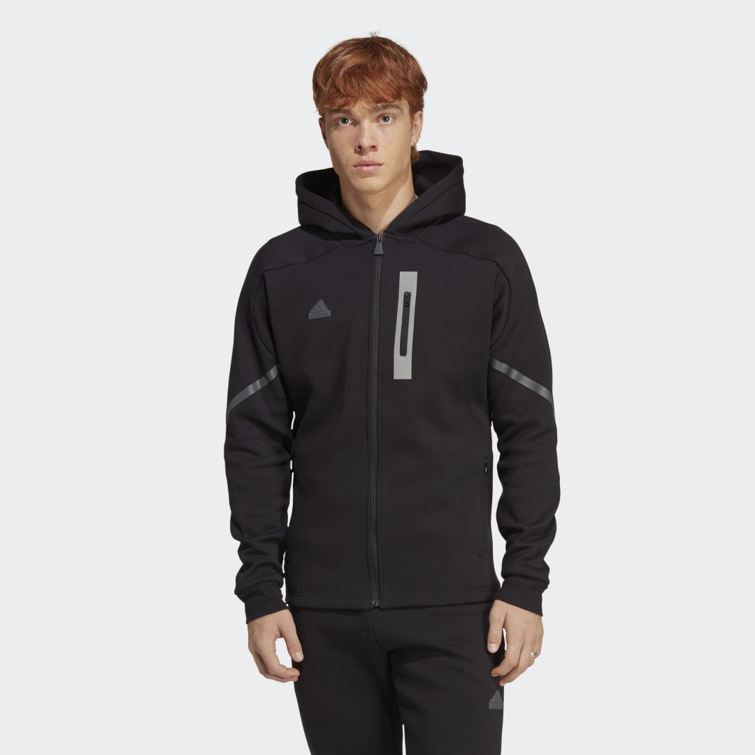 Huppari adidas Originals Designed for Gameday Full-Zip Hoodie Musta | IC8044, 0