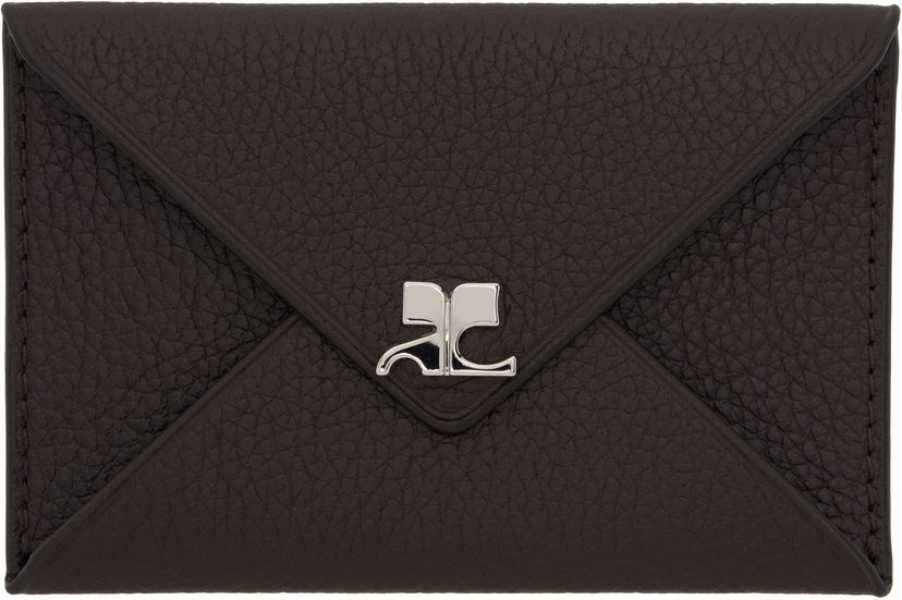 Lompakko Courrèges Grained Leather Card Holder Ruskea | 124GPM011CV0016
