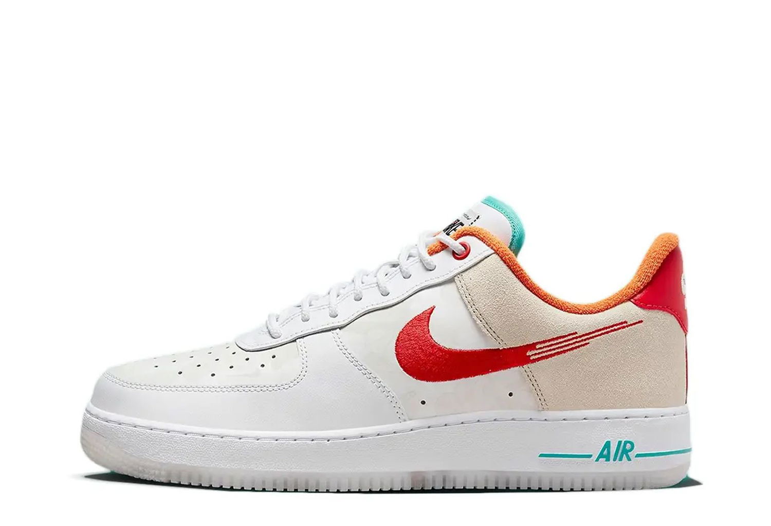 Tennarit ja kengät Nike Air Force 1 Low '07 PRM "Just Do It White Red Teal" Beige | FD4205-161, 1