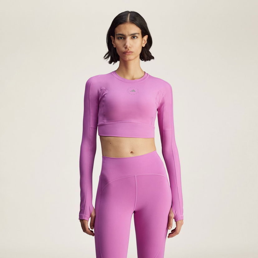 Crop top adidas Performance adidas by Stella McCartney TrueStrength Cropped Yoga Long Sleeve Top Violetti | JJ1644