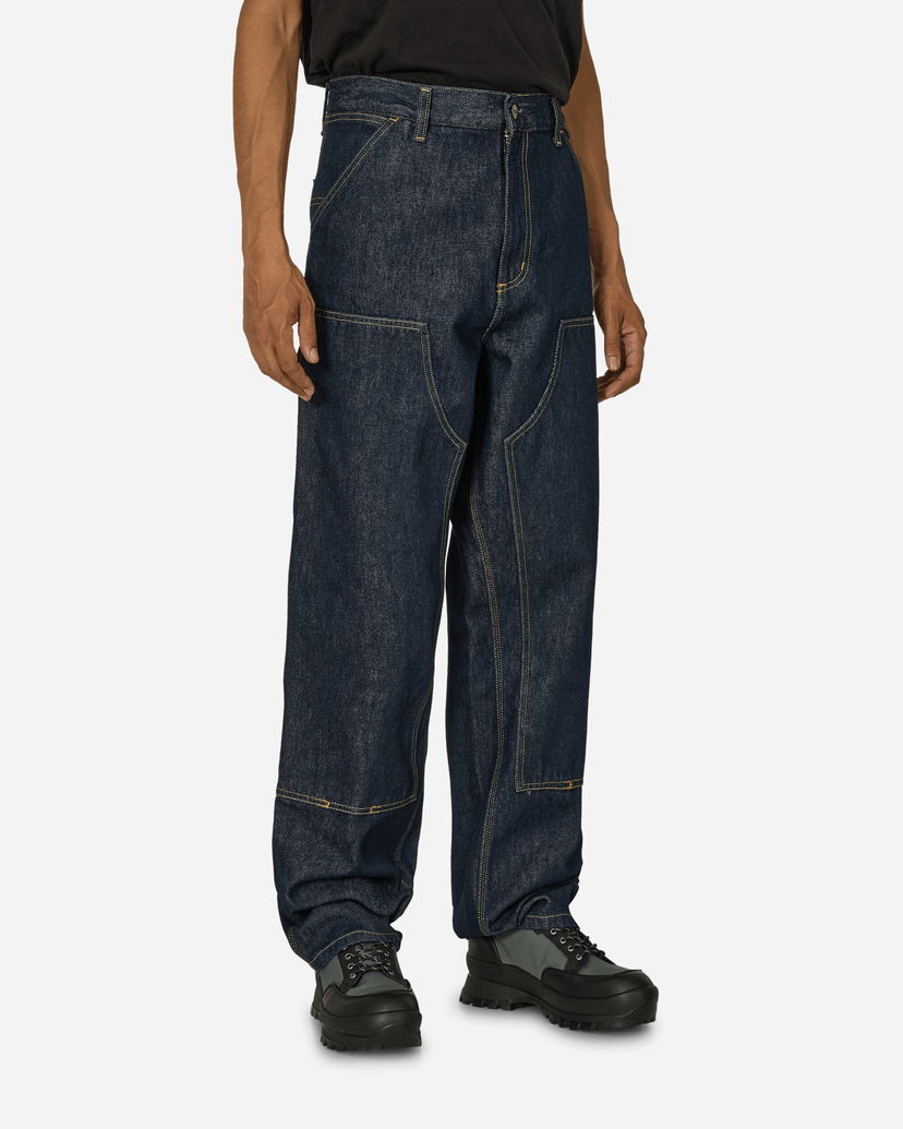 Housut Carhartt WIP Double Knee Pants Blue Musta | I032699 0102