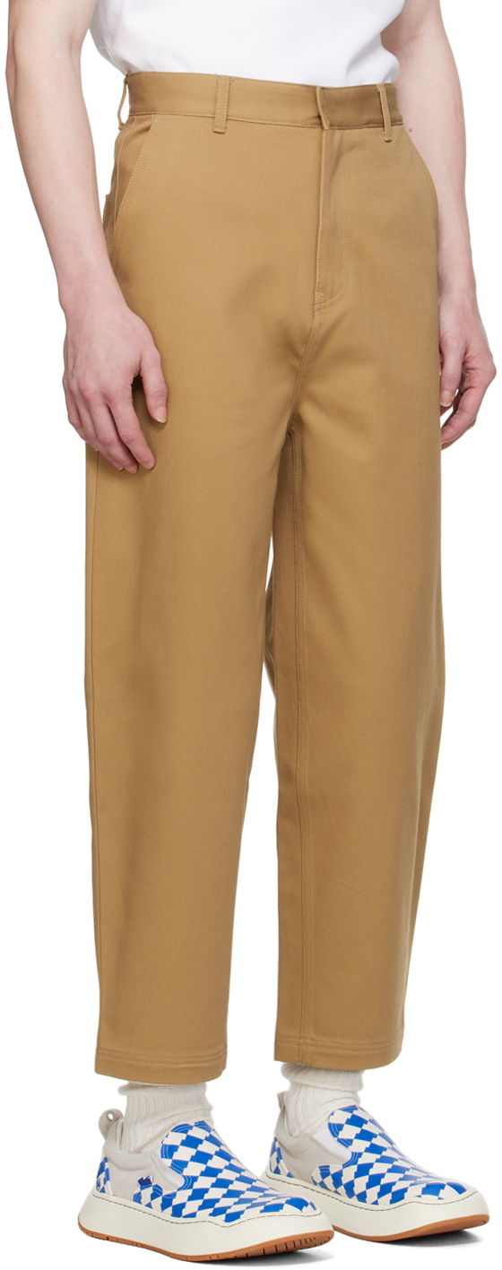 Housut ADER ERROR Tapered Cropped Trousers Beige | BMSGFYBT0101BG, 1