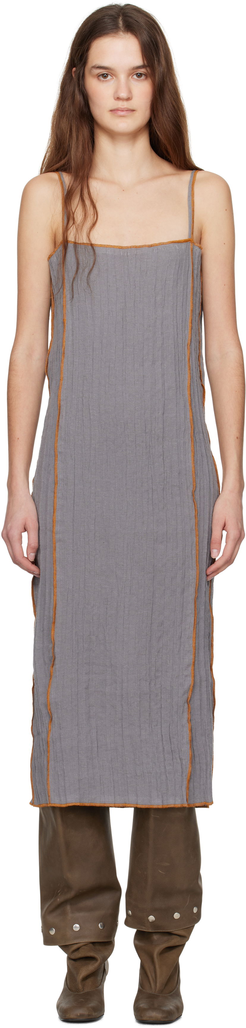 Mekko Baserange Baserange Shok Midi Dress Harmaa | DRSKS-LC-SP25