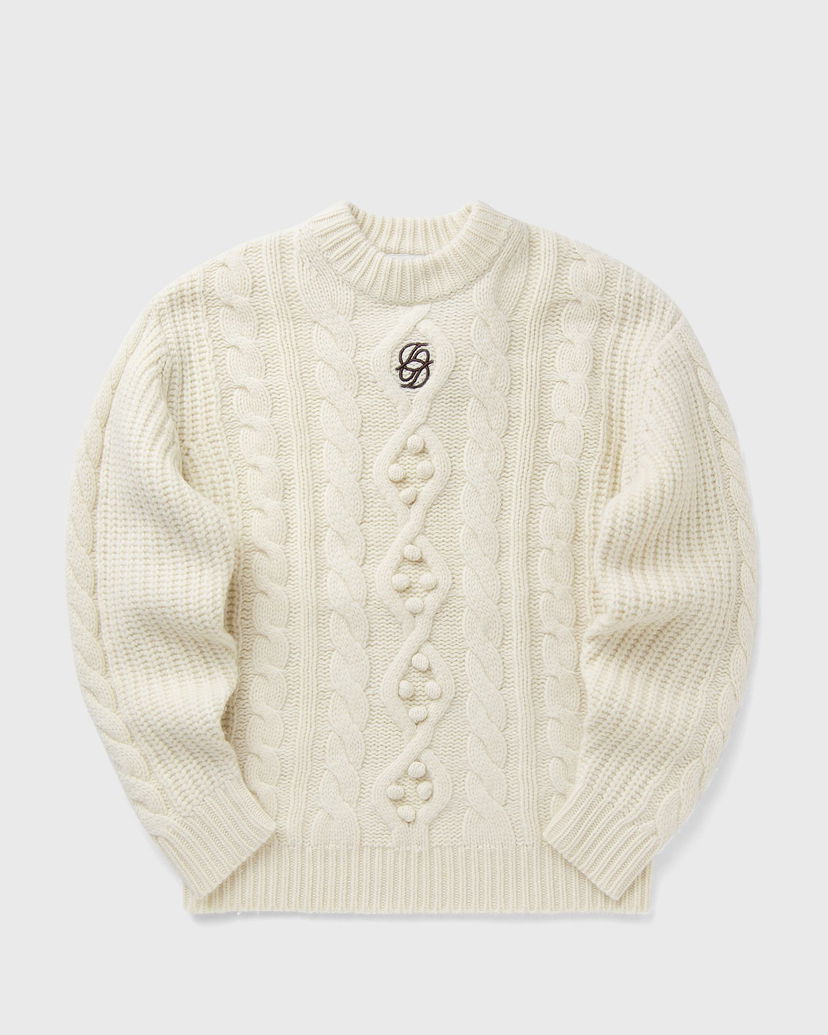 Villapaita Drôle de Monsieur Maille Torsade Sweater Valkoinen | I-PO183-WO018-OW