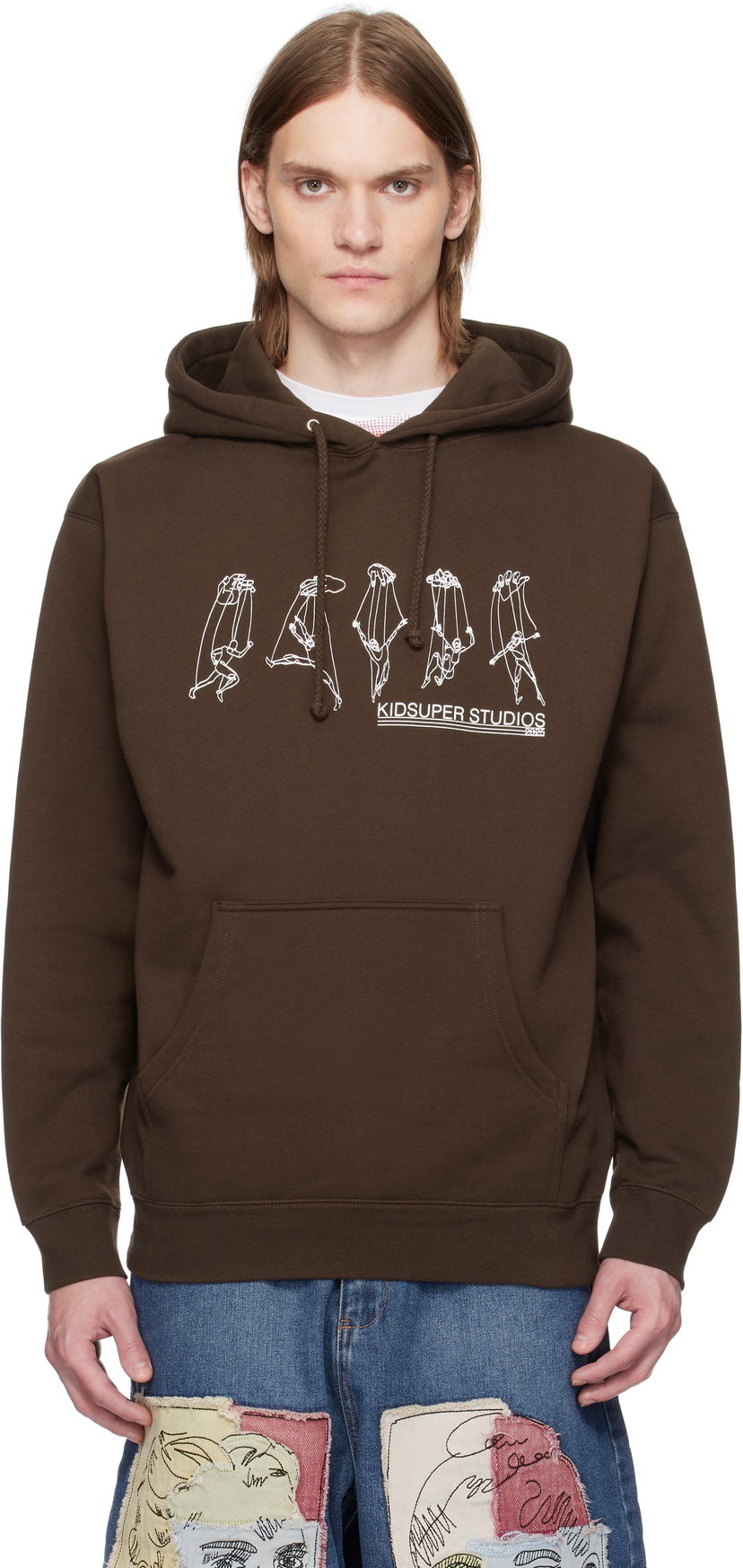 Huppari KidSuper KidSuper String Puppet Hoodie Ruskea | SS25-HD-02