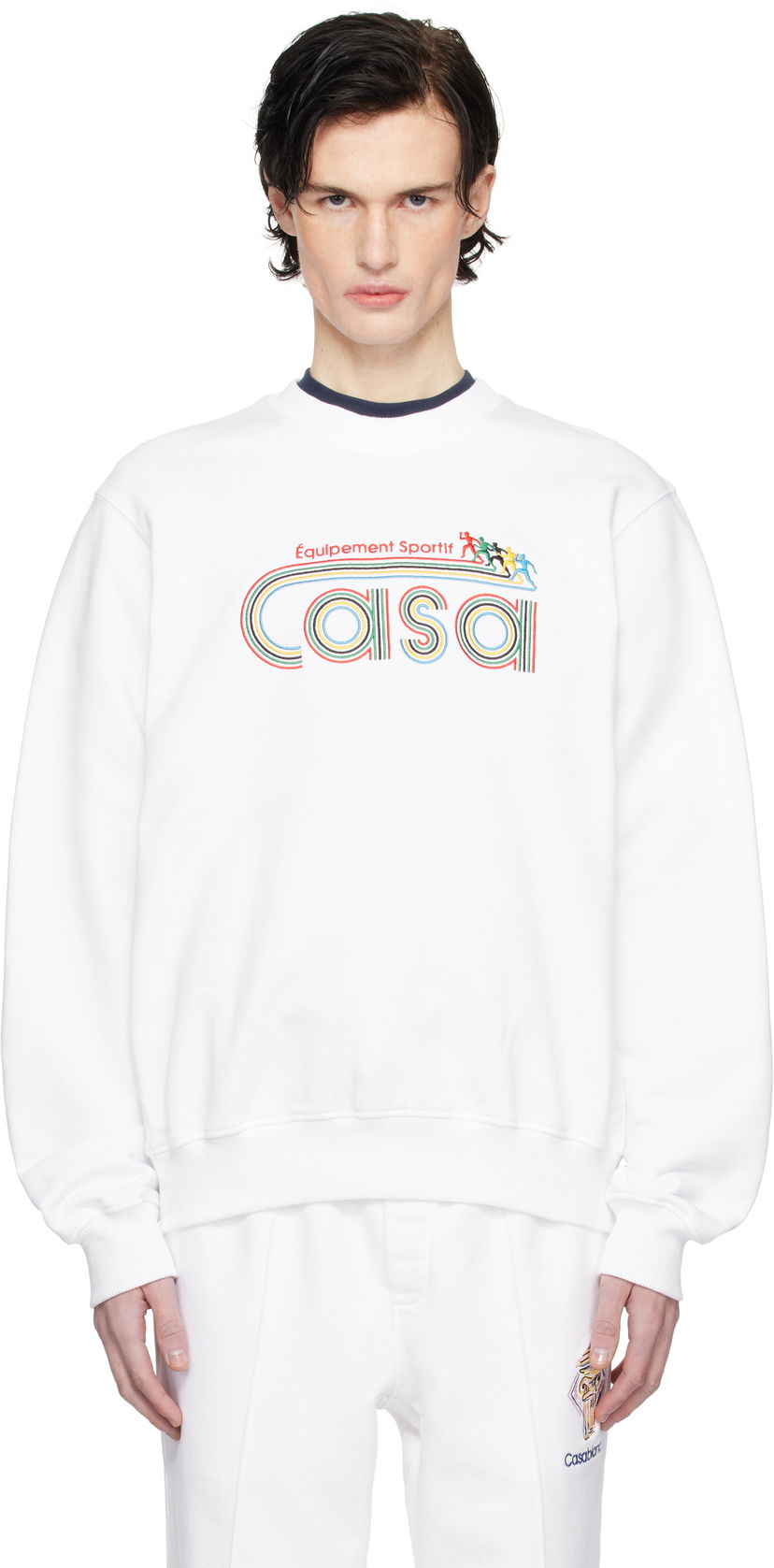 Huppari Casablanca White 'Equipement Sportif' Embroidered Sweatshirt Valkoinen | MPS25-JTP-293-02