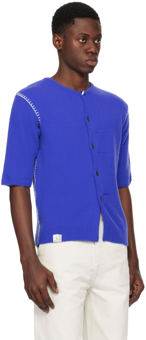 Villapaita ADER ERROR Short Sleeve Knit Cardigan Sininen | BN01SSKT0702BL, 1