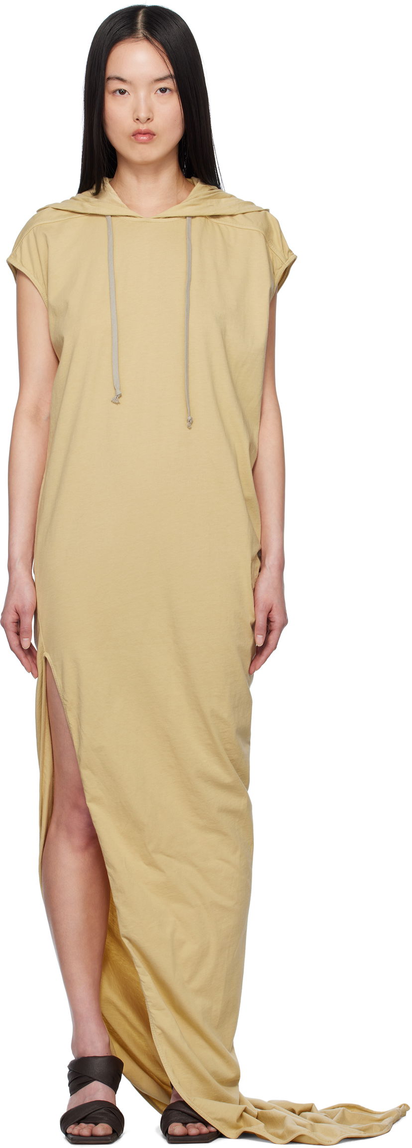 Mekko Rick Owens Rick Owens DRKSHDW Hollywood Edfu T-Shirt Maxi Dress Beige | DS01E3517 RN