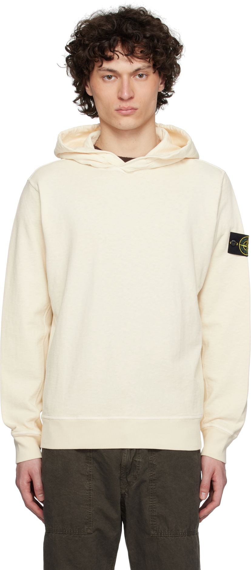 Huppari Stone Island Stone Island Malfilé Fleece Hoodie Beige | K1S15 6100037 S0060