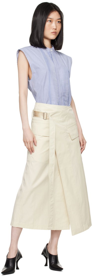 Crop top Helmut Lang Sleeveless Tuxedo Shirt Sininen | O05HW598, 3