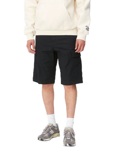 Shortsit Carhartt WIP Regular Cargo Short "Black rinsed" Musta | I028246_89_02