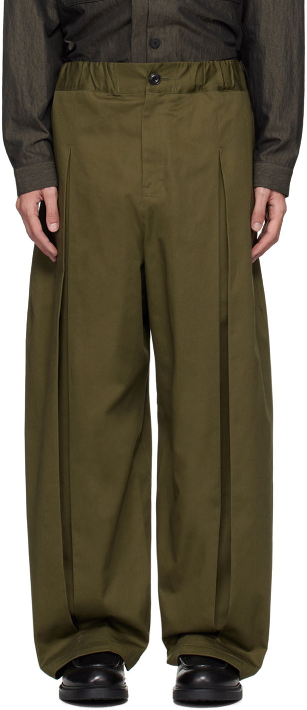 Housut sage NATION Sage Nation Box Pleat Trousers Vihreä | S011 BOX PLEAT TROUSER