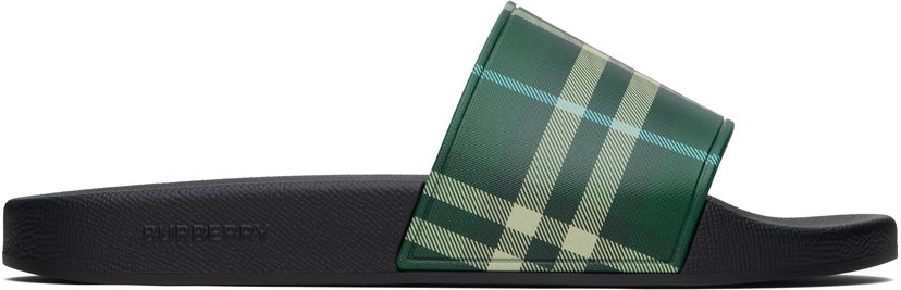 Asusteet Burberry Burberry Check Pool Slides Vihreä | 8113264