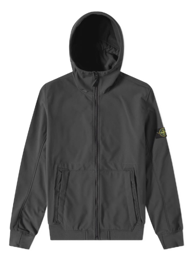 Tuulitakki Stone Island Soft-Shell Hooded Jacket Musta | 7715Q0122-V0029