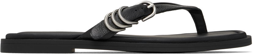 Kengänhoito rag & bone Rag & Bone Gia Leather Thong Sandals Musta | WFF25SF1003LE03