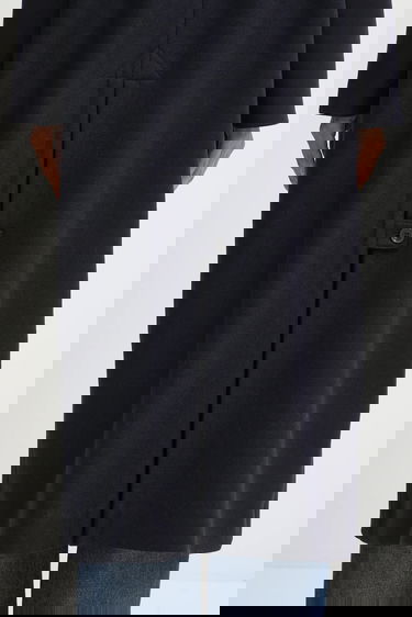 Takit A.P.C. Long Wool Blend Coat Gaia Tummansininen | WVBEB.F01533, 4