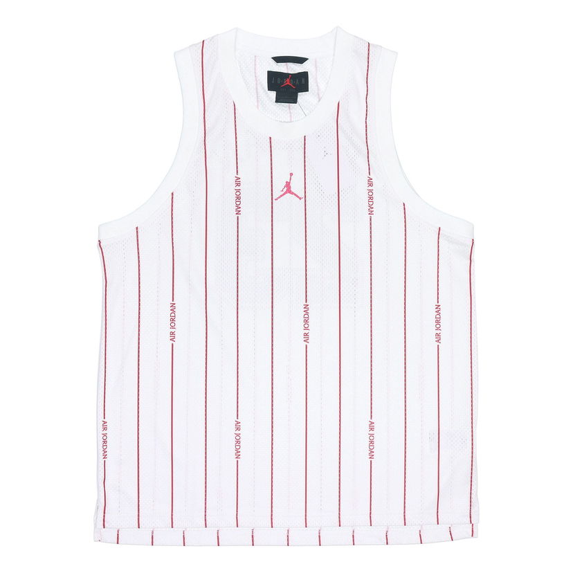 Tankkitoppi Jordan Jordan Stripe Logo Loose Breathable Mesh Vest Valkoinen | DM1381-100