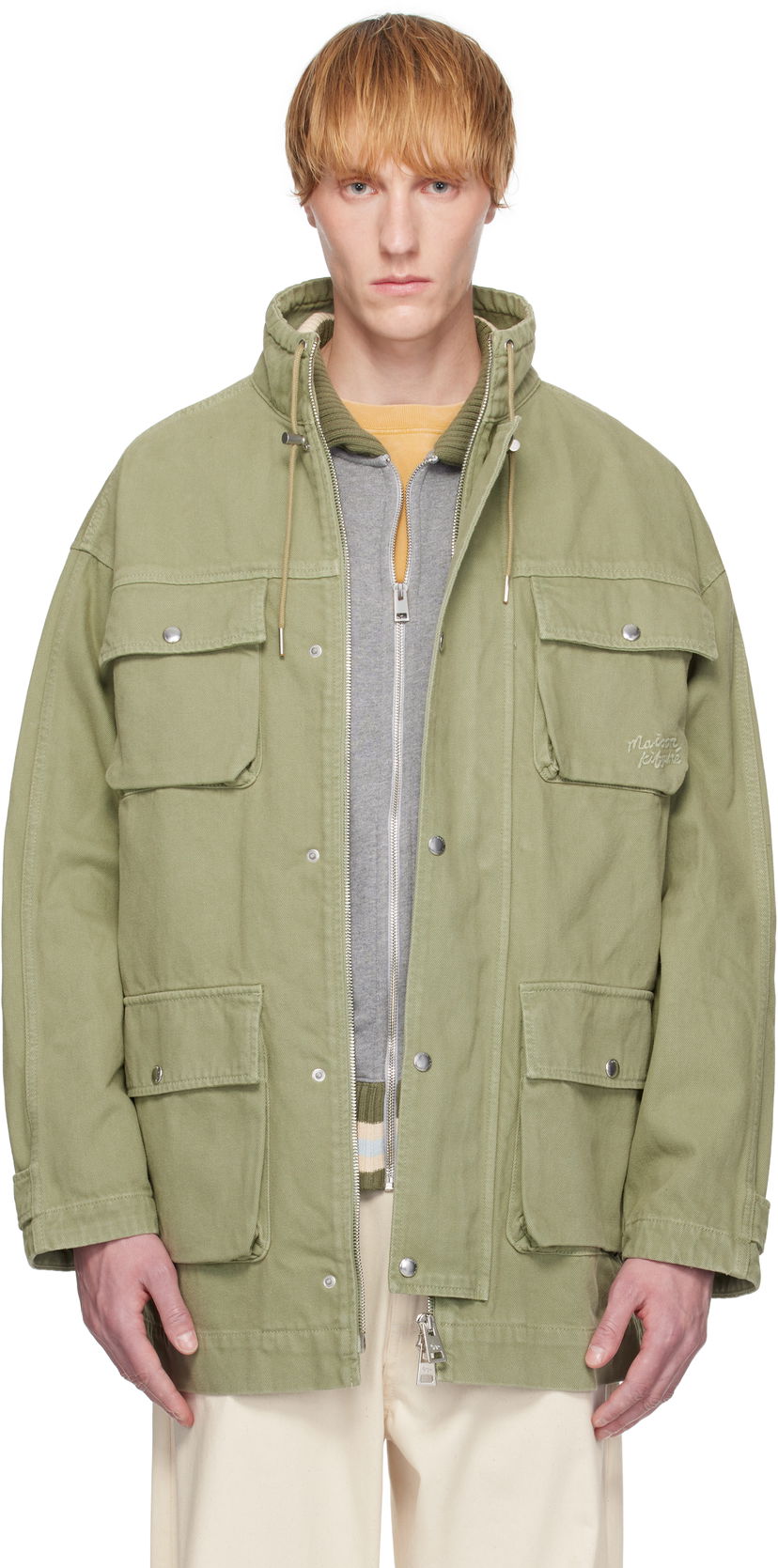 Parka MAISON KITSUNÉ Maison Kitsuné Cotton Denim Parka Vihreä | OM02206WD4012