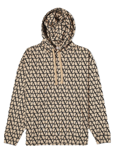 Huppari Valentino Monogram Popover Hoodie Beige/Black Beige | 3V3MF25R9KD-MYL
