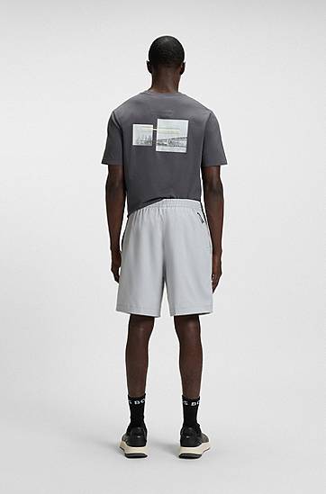 Shortsit BOSS Four-Way Stretch Moisture-Wicking Shorts Harmaa | 50541312, 1