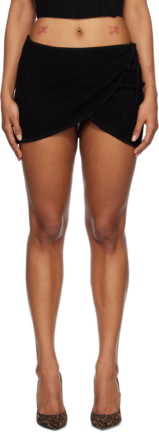 Hame Miaou Miaou Cleo Wrap Miniskirt Musta | 4026CRWBLK