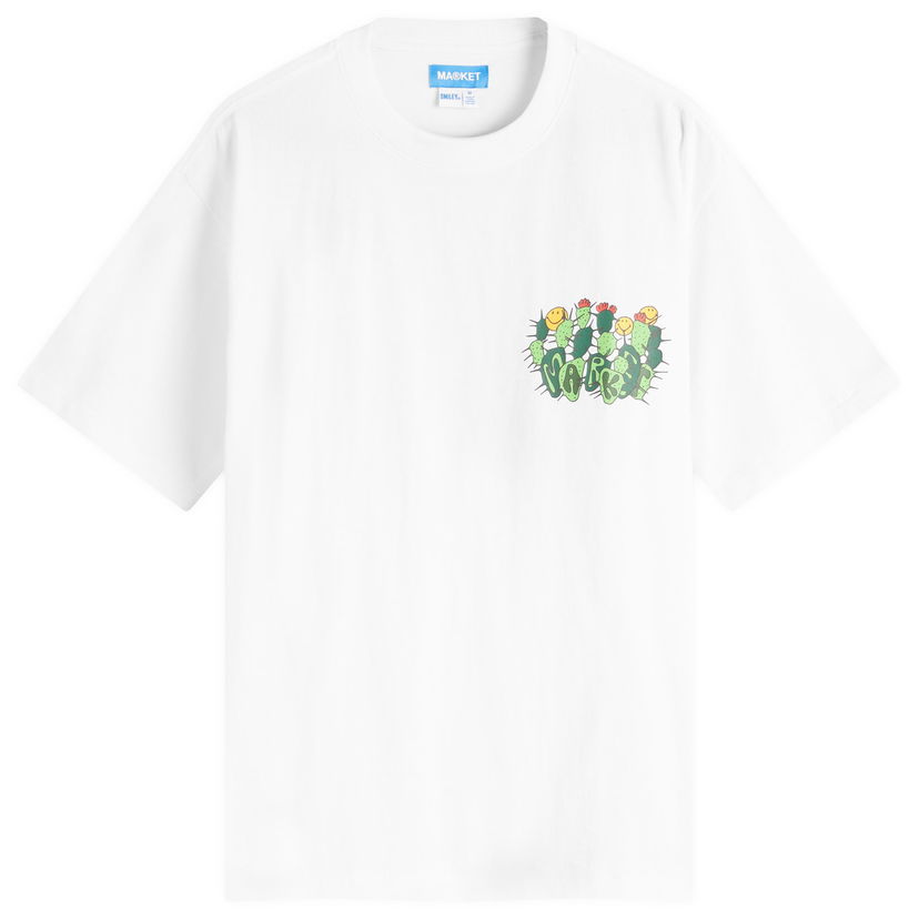 T-paita MARKET Smiley Cactus Graphic Tee, Size Large Valkoinen | 399002186-WHT