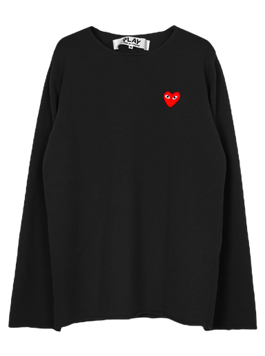 Villapaita Comme des Garçons PLAY Red Heart Crewneck Musta | AZ N068 051 1