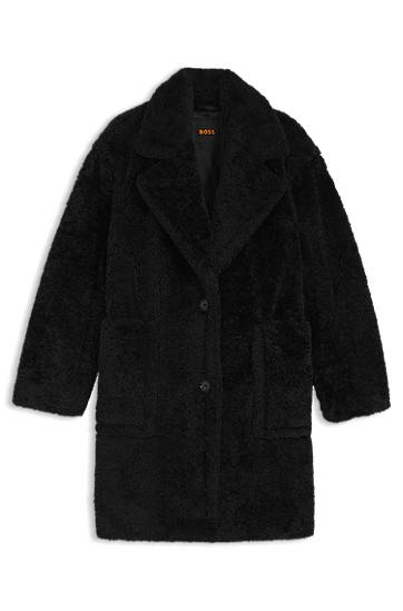 Takit BOSS Teddy coat with adjustable collar Musta | 50548583, 0