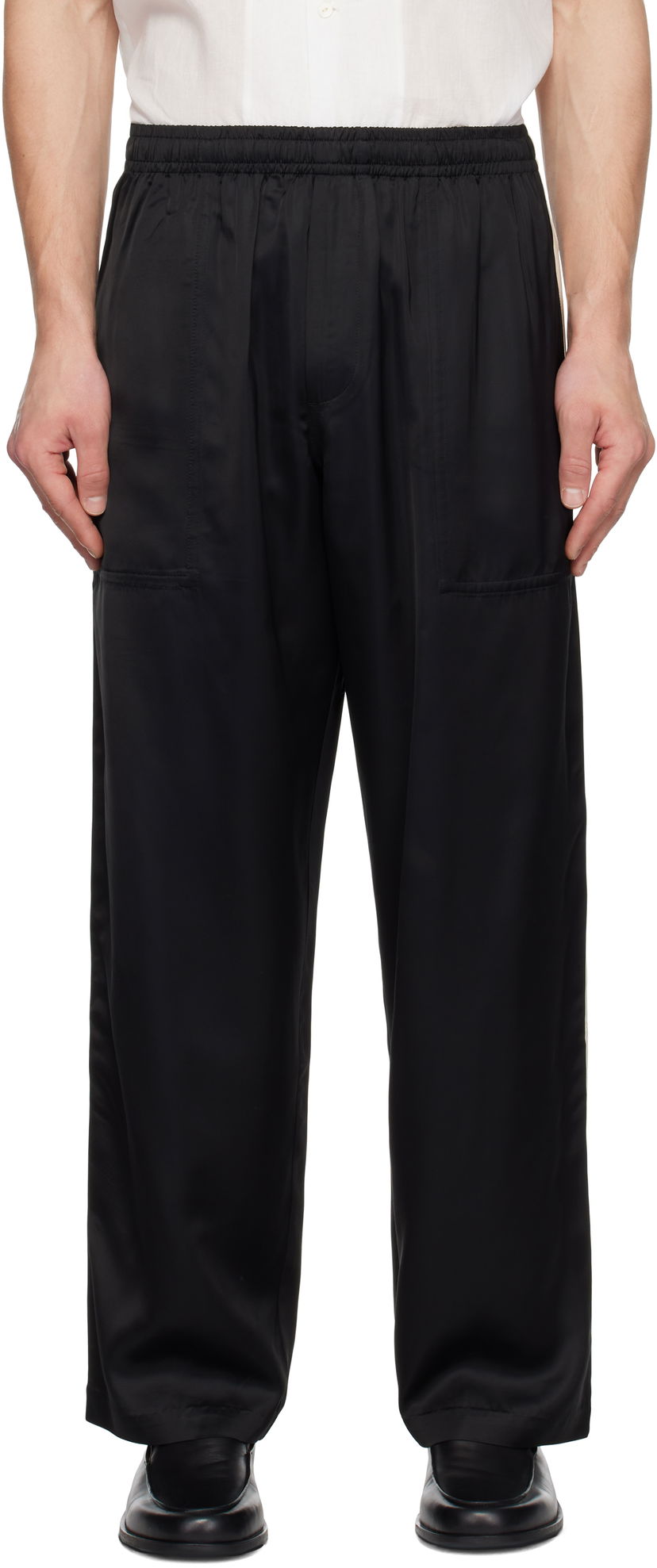 Housut Bode Satin Track Pants Musta | MRF24BT024
