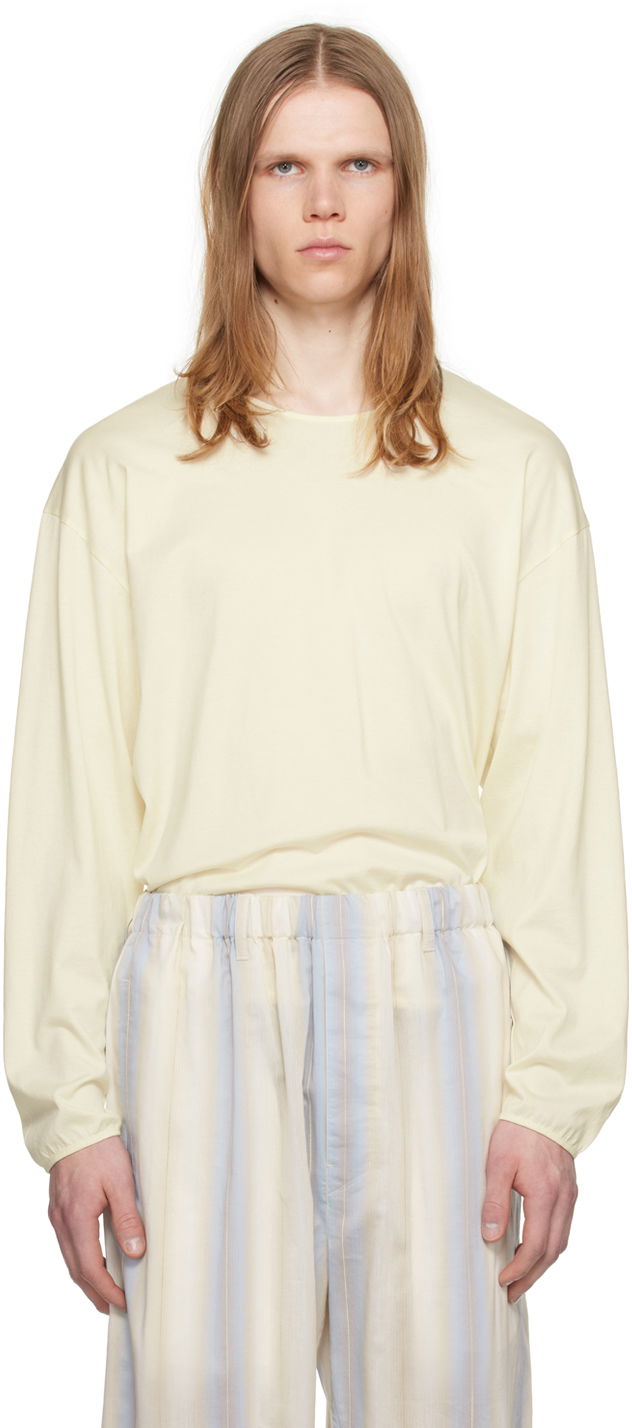 T-paita LEMAIRE Relaxed Long Sleeve T-Shirt Keltainen | TO1182 LJ1018
