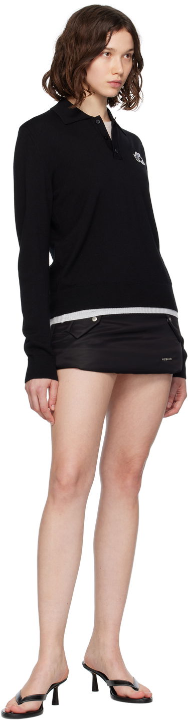 Poolopaita We11done We11done Wool Polo with Logo Patch Musta | WD-KT2-25-680-W-BK, 3