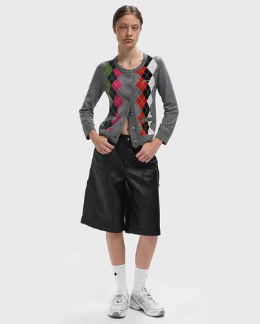 Villapaita GANNI GANNI Argyle Cashmere & Wool Cardigan Harmaa | K2512-921, 2