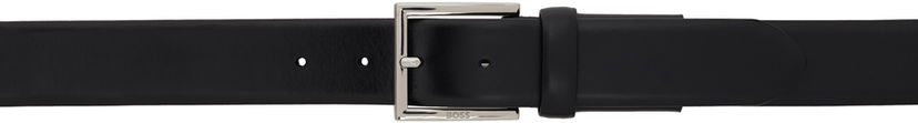 Vyöt BOSS BOSS Leather Belt With Square Logo Buckle Musta | 50522768