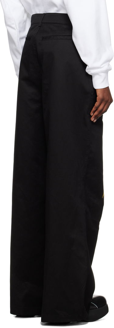 Cargo housut We11done We11done Embroidered Wide Leg Trousers Musta | WD-PT1-23-252-M-BK, 2
