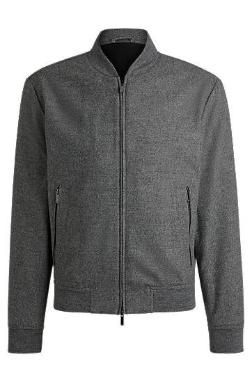 Bomber-takki BOSS Slim-Fit Bomber Jacket Harmaa | 50502547