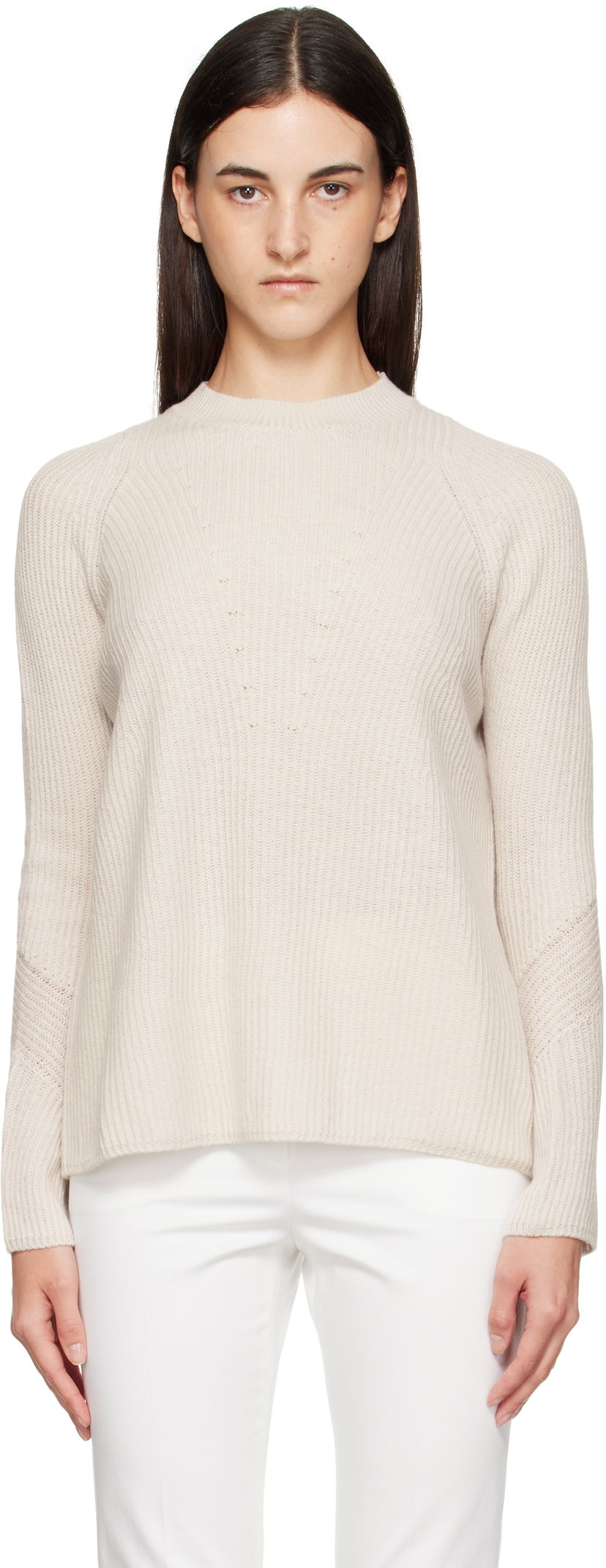 Villapaita Max Mara Max Mara Molveno Knit Sweater Beige | 2529366121600