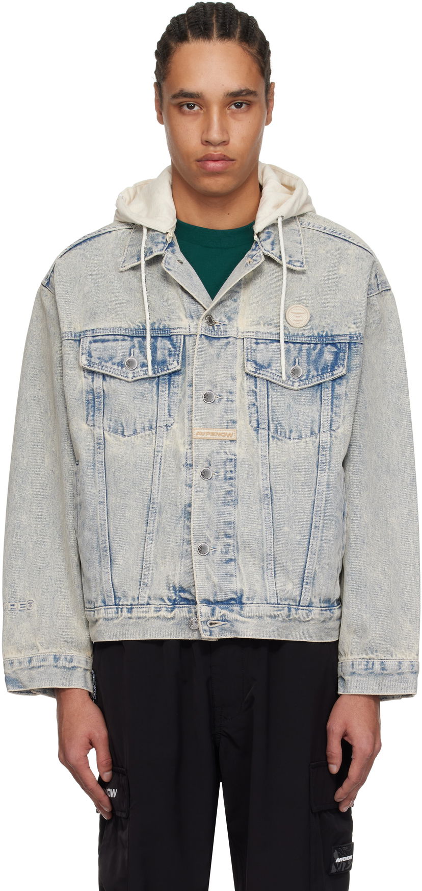 Takki AAPE by A Bathing Ape AAPE by A Bathing Ape 'AAPE Now' Hooded Denim Jacket Sininen | AAPLJM7700XBNBLR