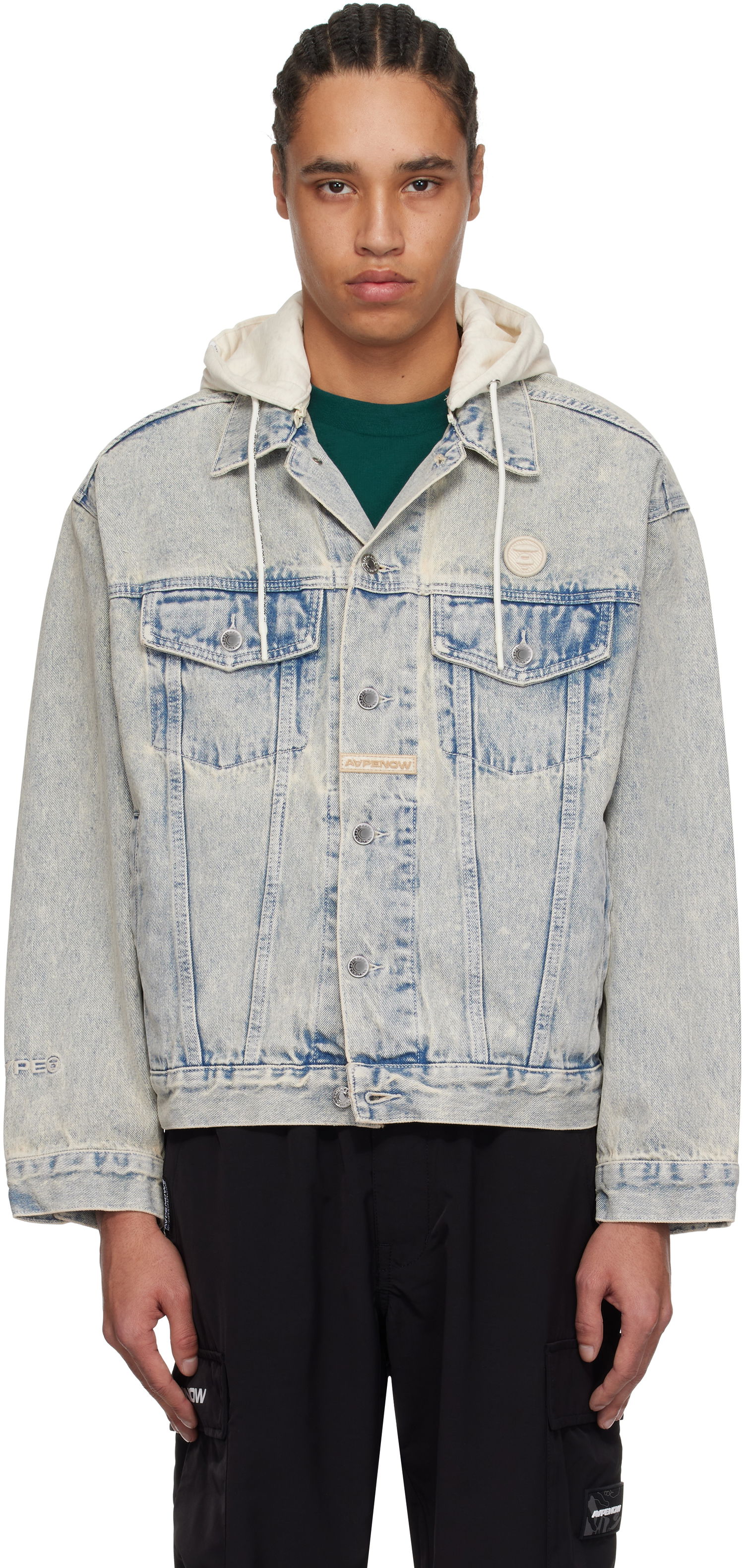 Takki AAPE by A Bathing Ape AAPE by A Bathing Ape 'AAPE Now' Hooded Denim Jacket Sininen | AAPLJM7700XBNBLR, 0