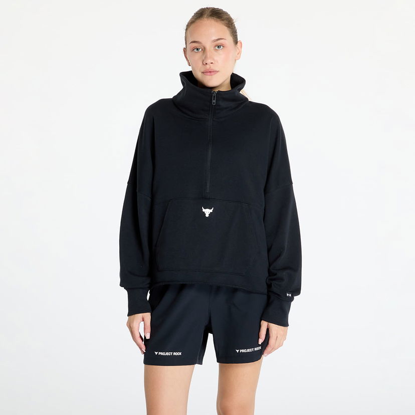 Huppari Under Armour Project Rock Half Zip Pullover Black Musta | 1387760-001