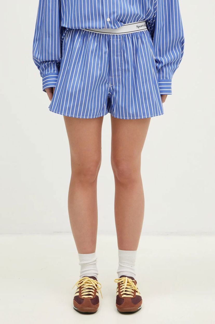 Shortsit Sporty & Rich Sporty & Rich Serif Logo Boxer Shorts Sininen | SH015512314ST61