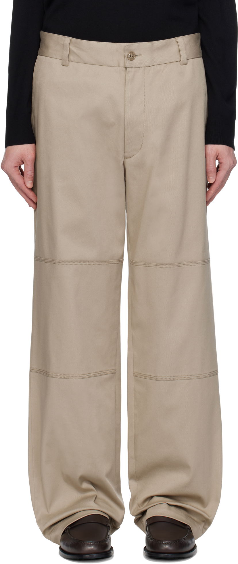 Housut Moncler Moncler Cotton Gabardine Trousers Beige | K10912A0000657583