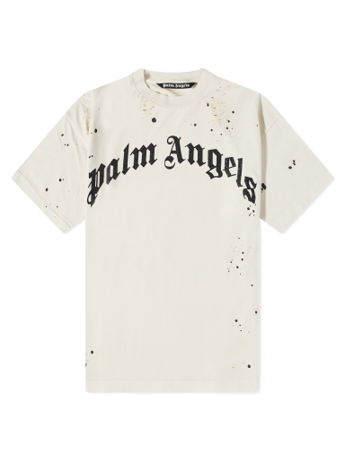 T-paita Palm Angels Glittered Logo Tee Valkoinen | PMAA072F22JER0050310