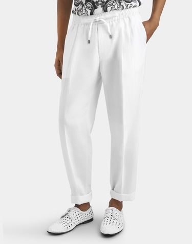 Housut Dolce & Gabbana Dolce & Gabbana Linen Jogging Trousers 44 Valkoinen | GP12RZFU4JBW0111, 1