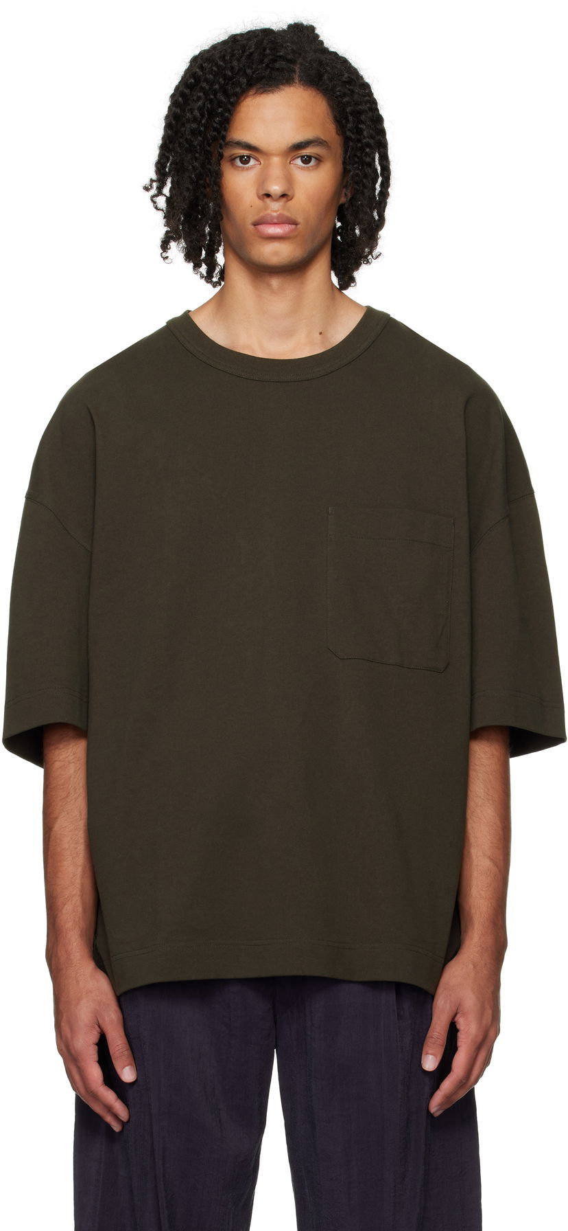 T-paita LEMAIRE Lemaire Short Sleeve T-Shirt With Pocket Vihreä | TO1290 LJ1022