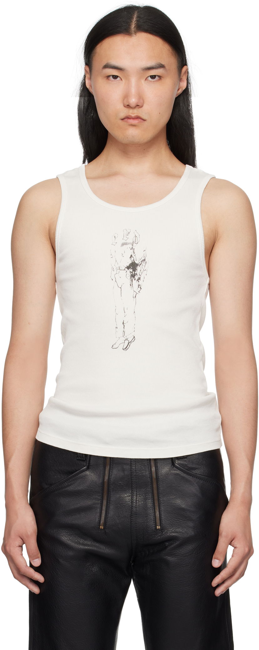 Tankkitoppi Enfants Riches Déprimés Enfants Riches Déprimés Bad Professor Ribbed Tank Top Valkoinen | 010-837