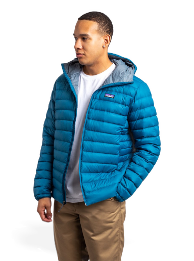 Puffer takki Patagonia Down Sweater Hoody Sininen | 84702