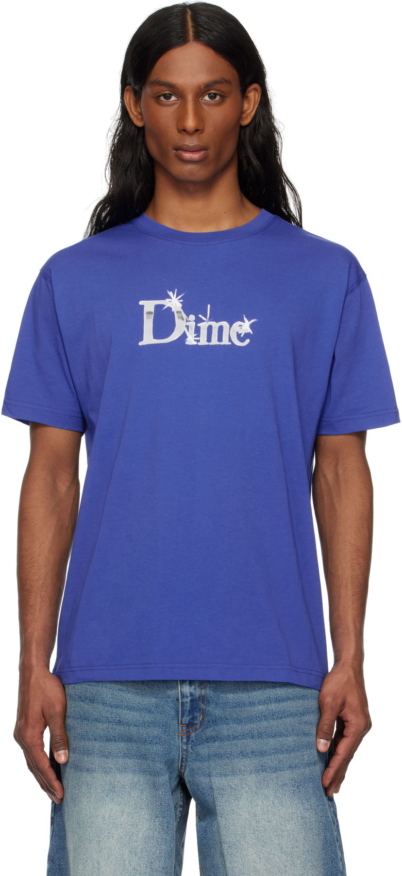 T-paita Dime Dime Classic Shiny T-Shirt Sininen | DIME2SP2549MAR